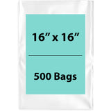 Clear poly bags Flat 16 inch (width) X 16 inch (Height) LDPE