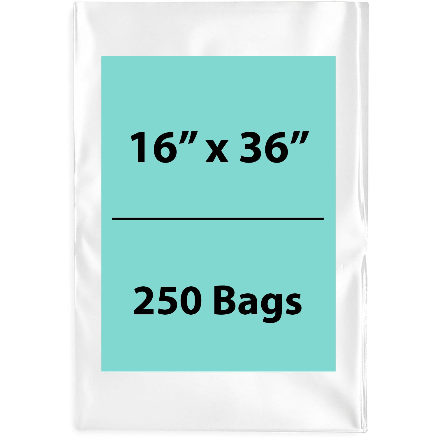 Clear poly bags Flat 16 inch (width) X 36 inch (Height) LDPE