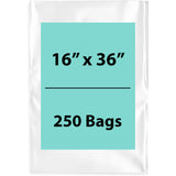 Clear poly bags Flat 16 inch (width) X 36 inch (Height) LDPE
