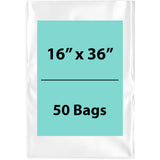 Clear poly bags Flat 16 inch (width) X 36 inch (Height) LDPE