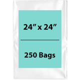 Clear poly bags Flat 24 inch (width) X 24 inch (Height) LDPE