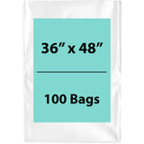 36X48 inches Clear Flat Poly Bags 4Mil Open Top (LDPE)