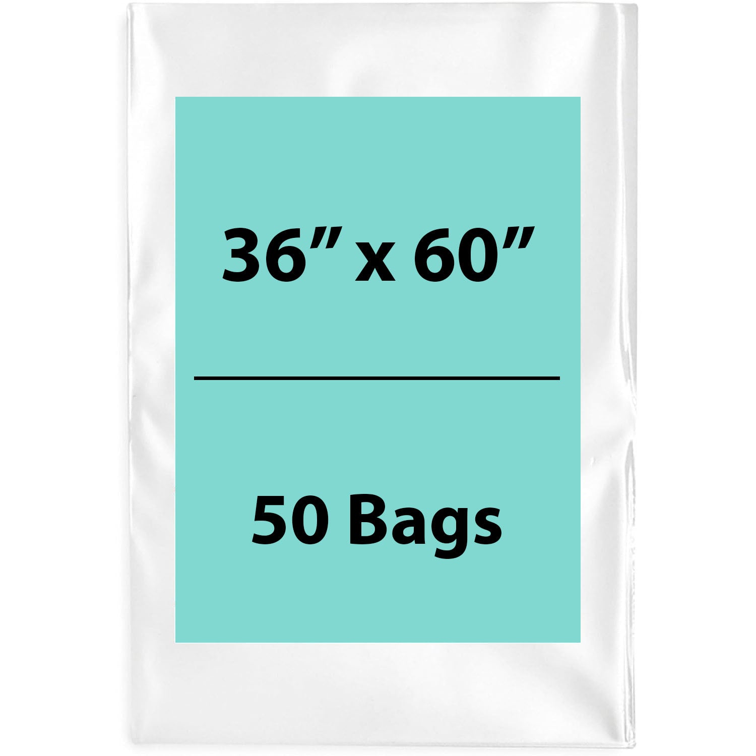36X60 inches Clear Flat Poly Bags 4Mil Open Top (LDPE)