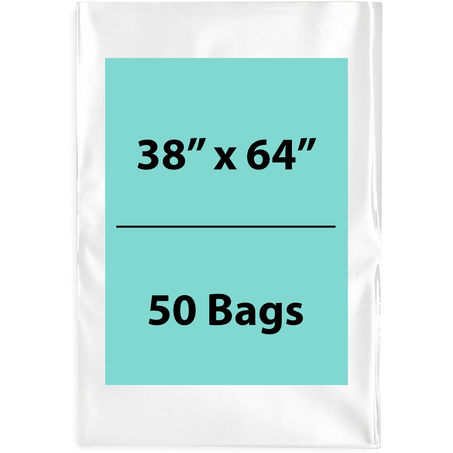 38X64 inches Clear Flat Poly Bags 4Mil Open Top (LDPE)