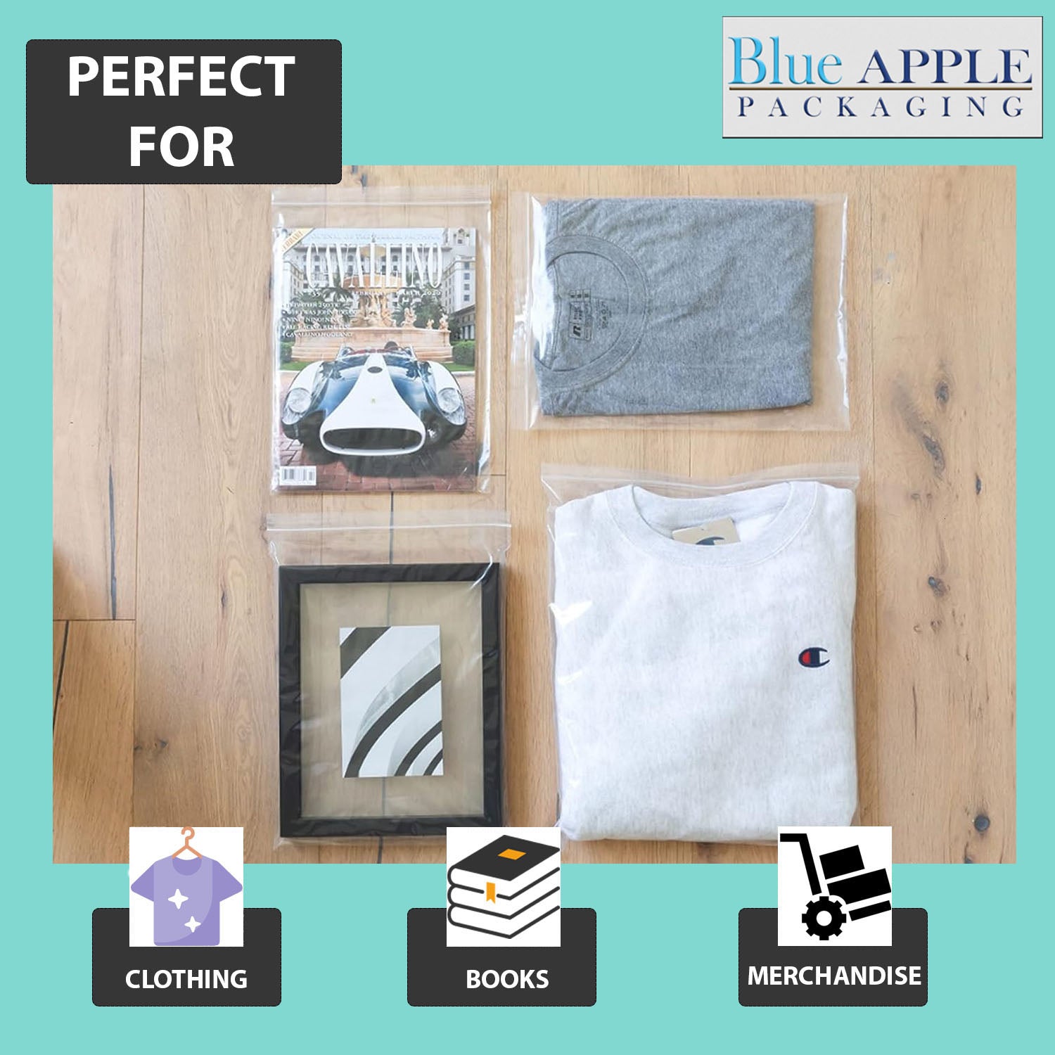 LDPE 4 mil Reclosable Poly Bags 8X10 inches