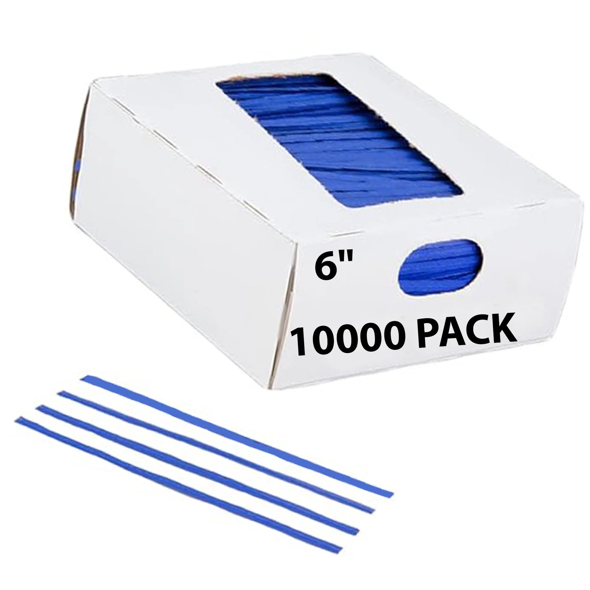 Plastic Twist Ties 6 inch Blue Pack 10000