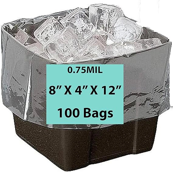 8X4X12 inches Gusset Bags/Ice Bucket Liner 0.75 mil TUF-R® Std Linear
