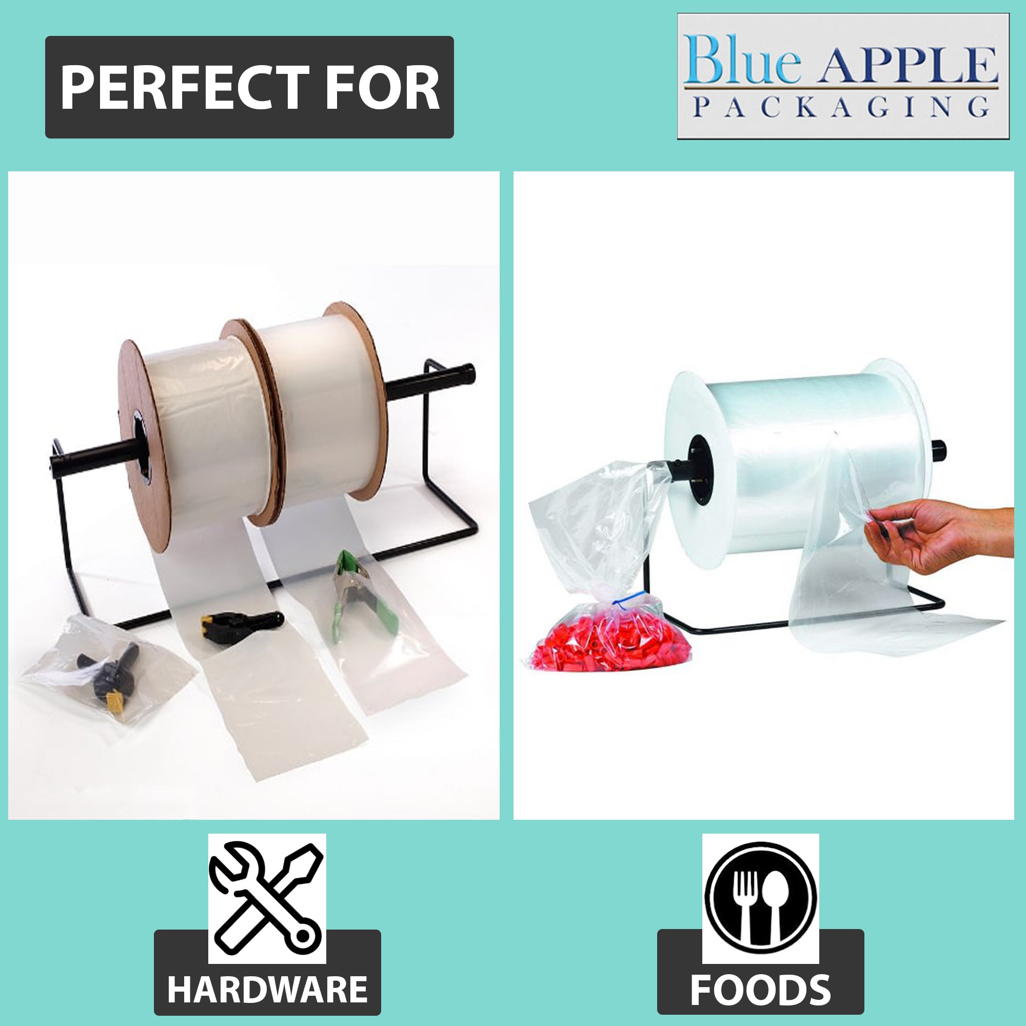 Clear Auto Fill Poly Bags 1.4 Mil, 4 inch (width) X 5 inch (height) Roll of 3000 Bags