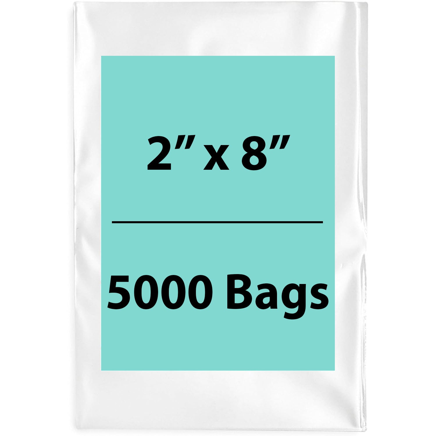 2X8 inches Clear Flat Poly Bags 1.5Mil Open Top (LDPE)