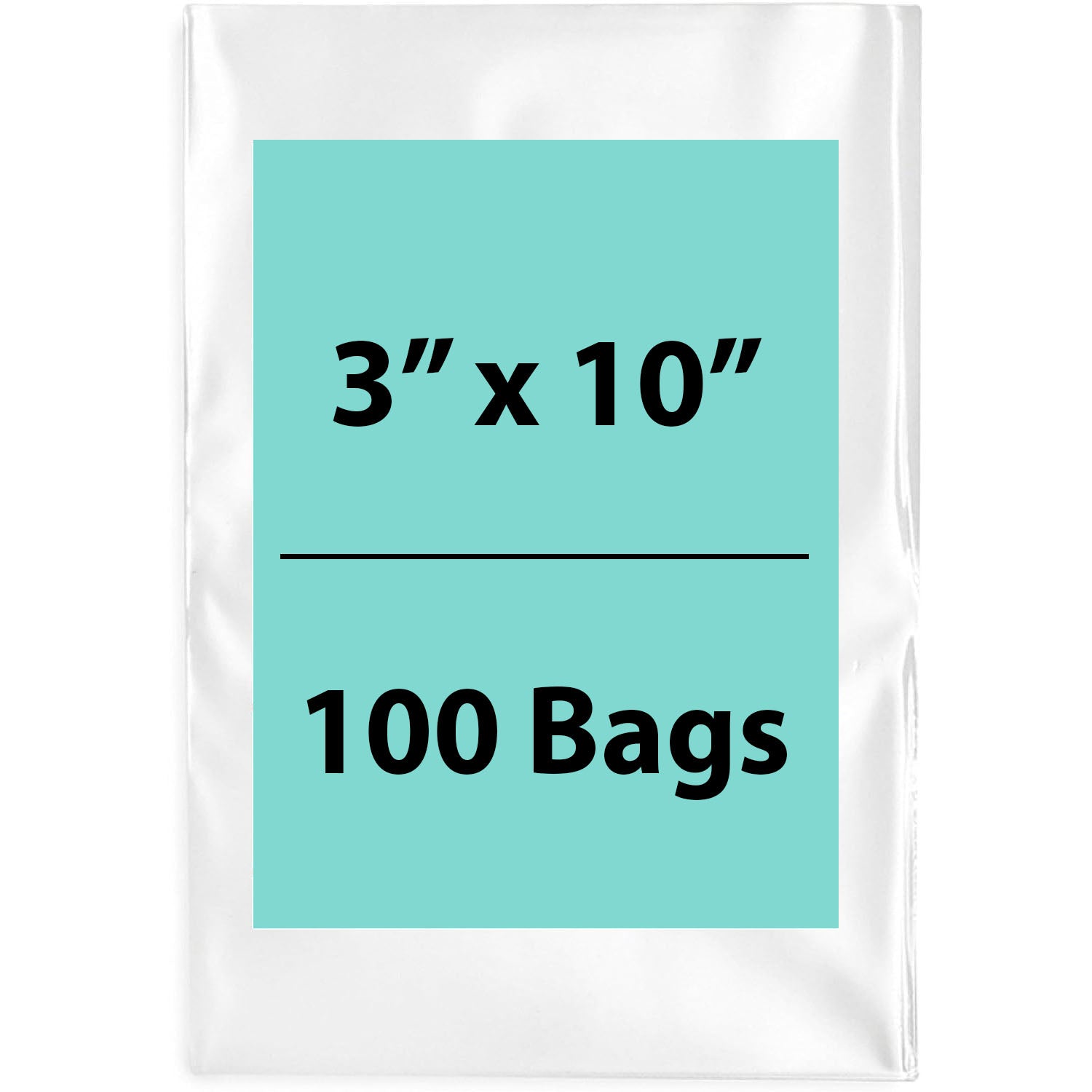 Clear Poly Bags Flat 1.5 mil 3"X10" 100 Bags