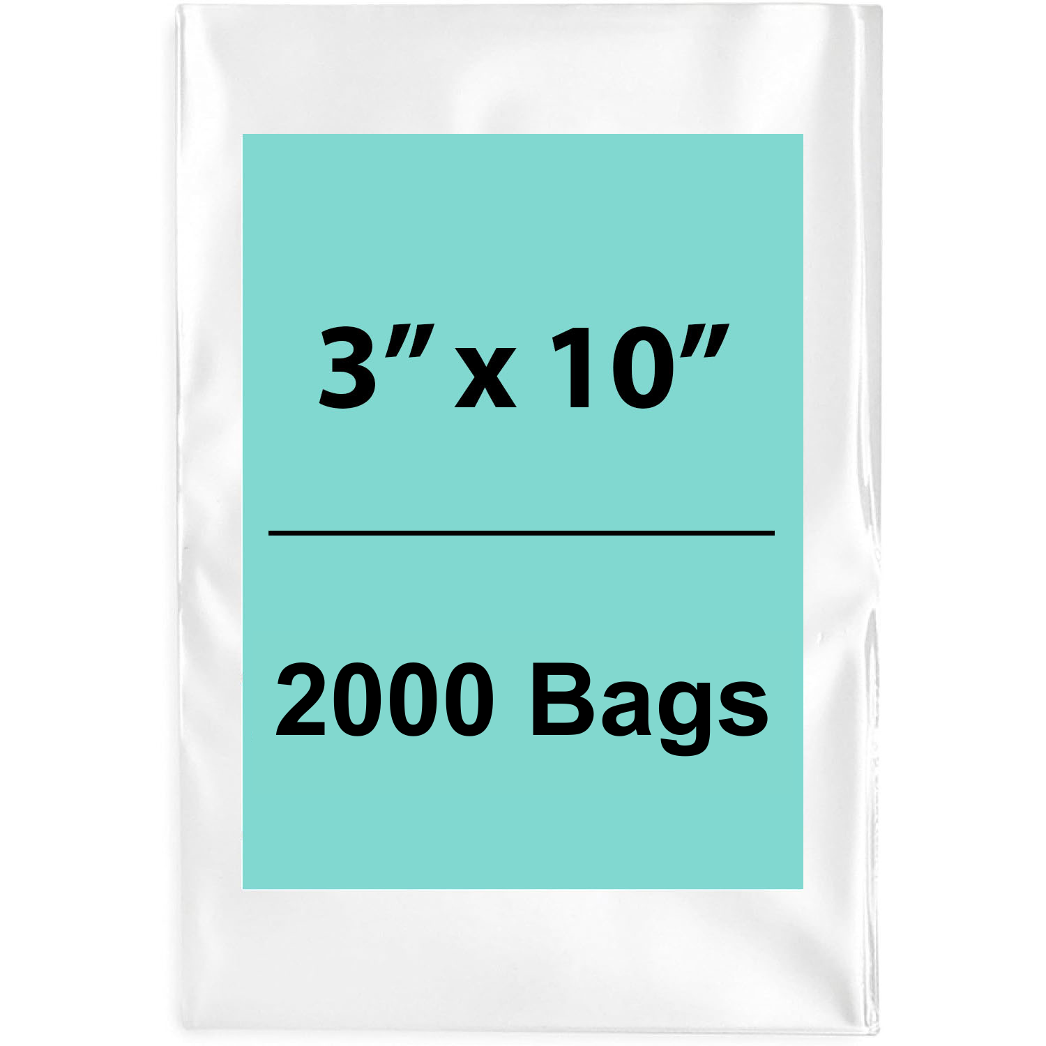 Clear Poly Bags Flat 1.5 mil 3"X10" 2000 Bags
