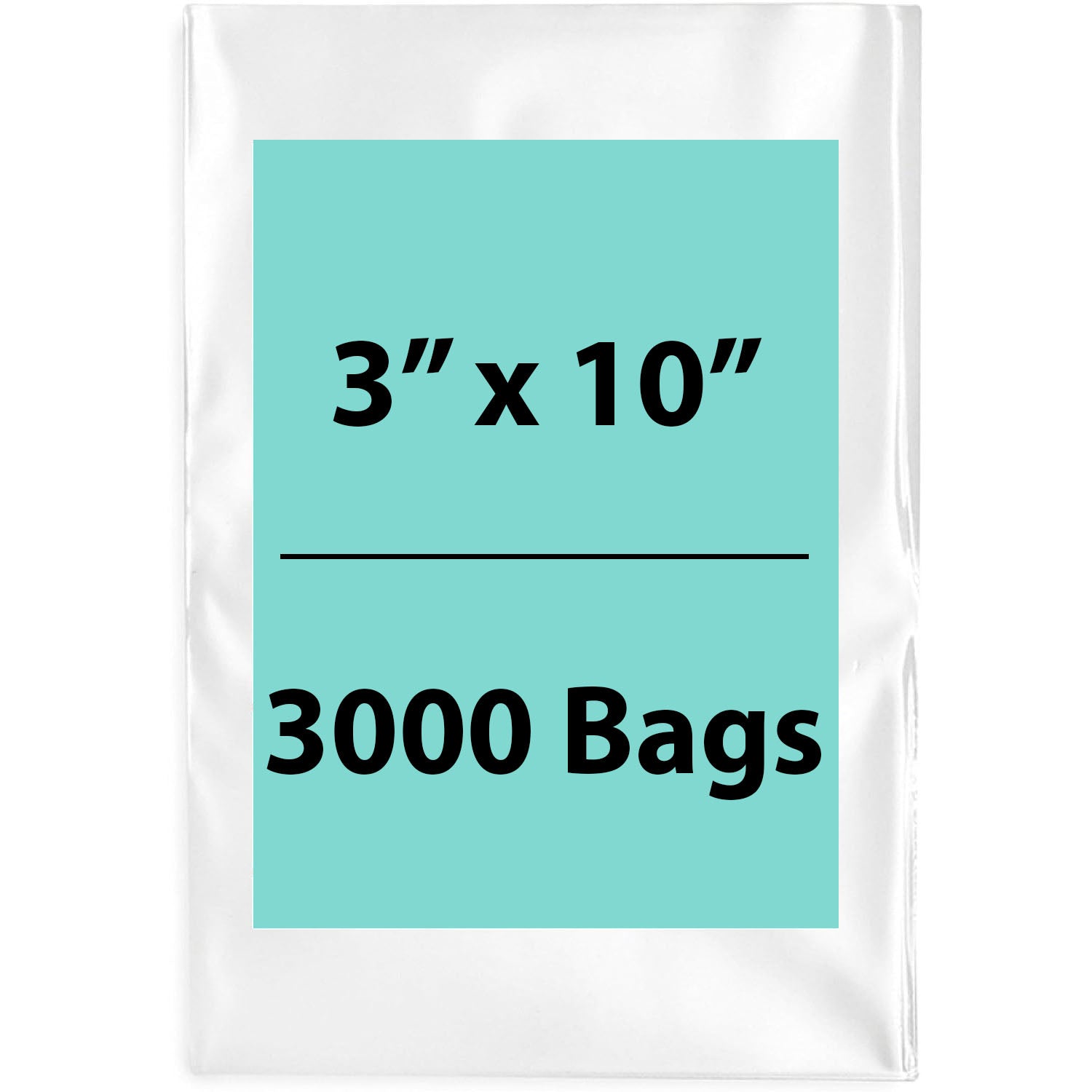 Clear Poly Bags Flat 1.5 mil 3"X10" 3000 Bags