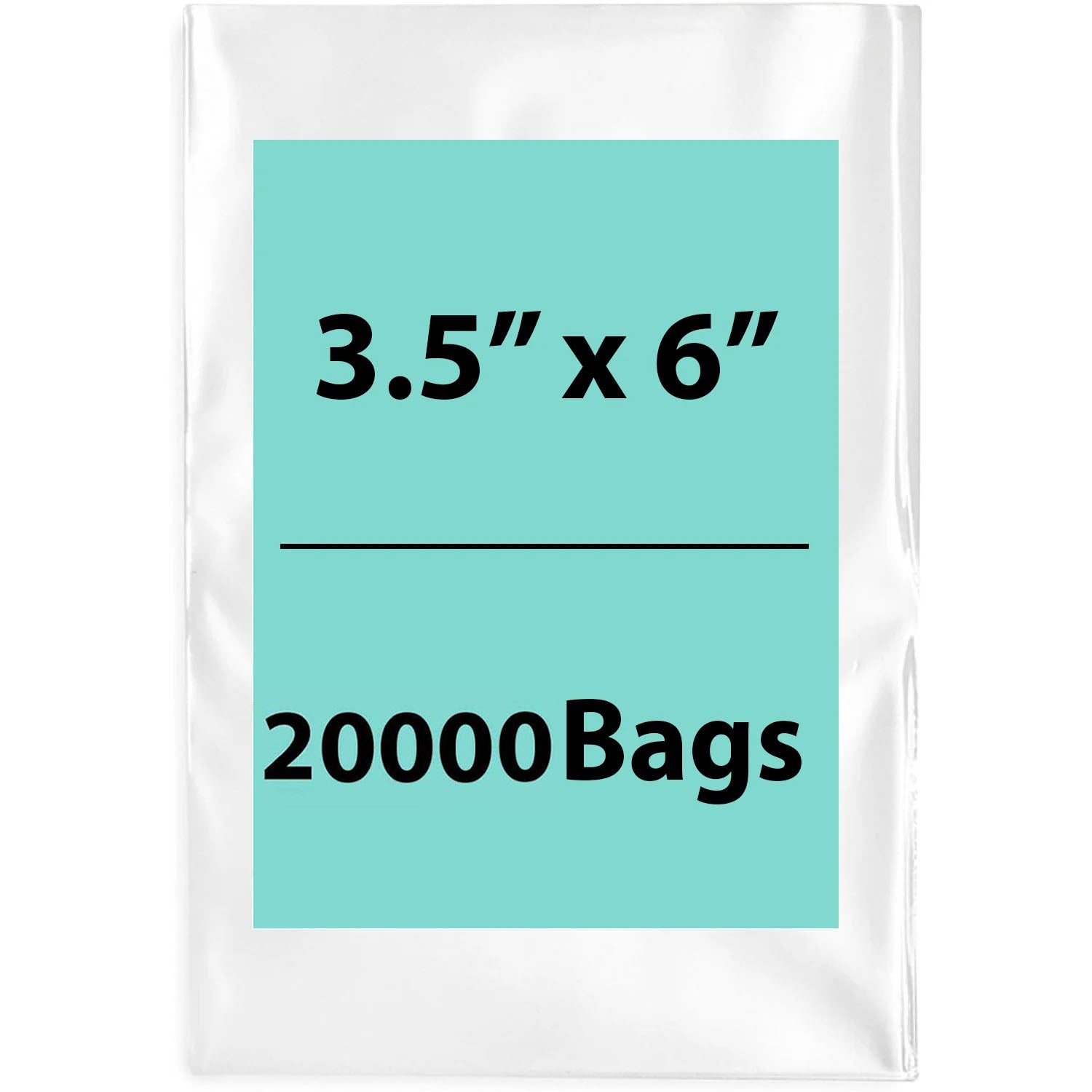 Clear Flat poly bags 1.5 Mil 3.5"X6" 20000 Bags