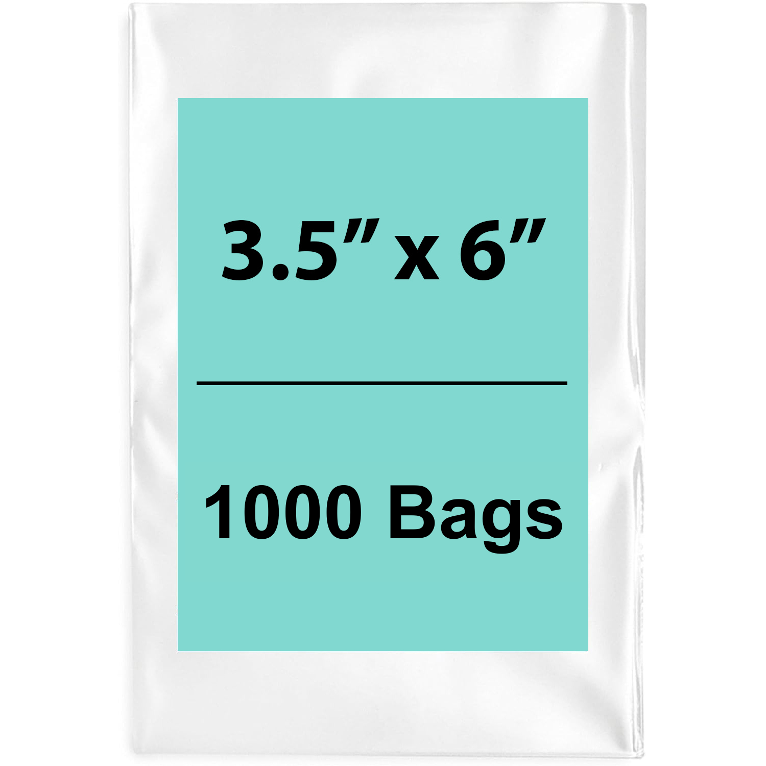 Clear Flat poly bags 1.5 Mil 3.5"X6" 1000 Bags