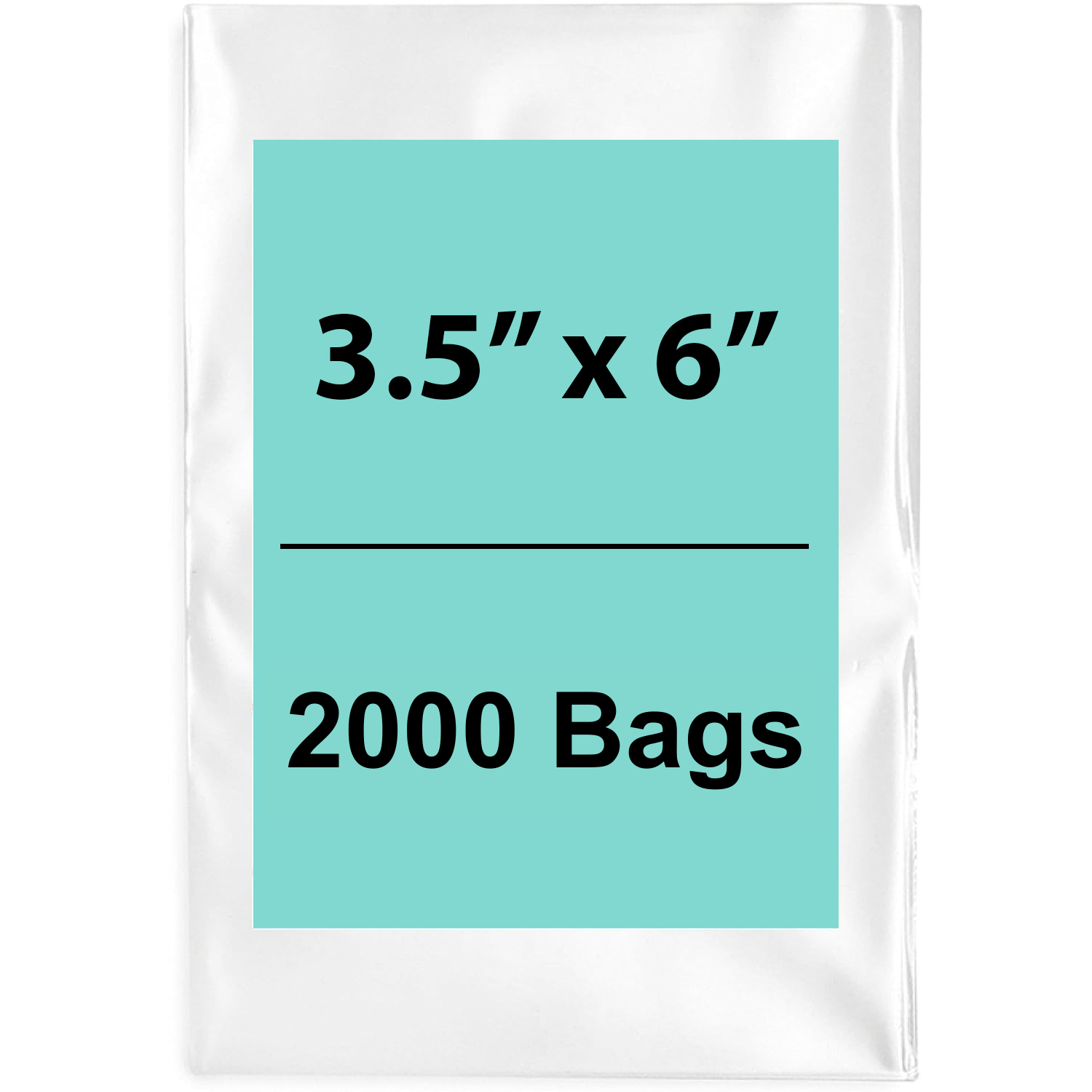 Clear Flat poly bags 1.5 Mil 3.5"X6" 2000 Bags