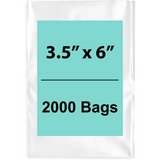 Clear Flat poly bags 1.5 Mil 3.5"X6" 2000 Bags