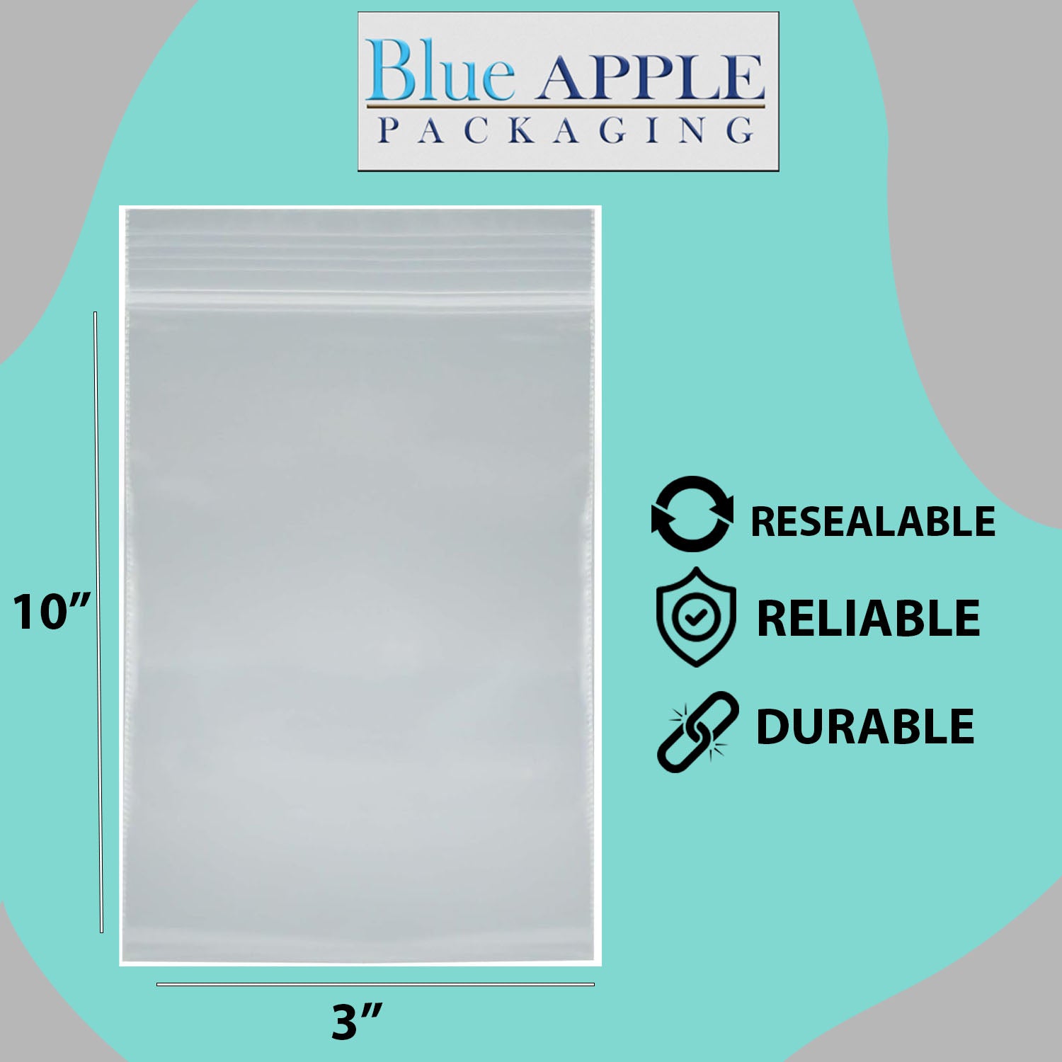 LDPE 2 mil Reclosable Zipper Poly Bags 3X10 inches