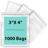 LDPE 4 mil Reclosable Poly Bags 3X4 inches 1000 Bags