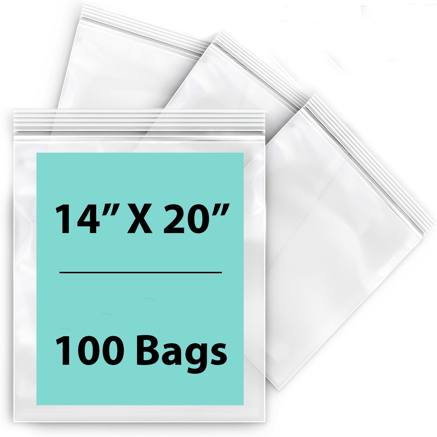 14X20 inches Reclosable Single Line Zipper Poly Bags 4 Mil (LDPE)