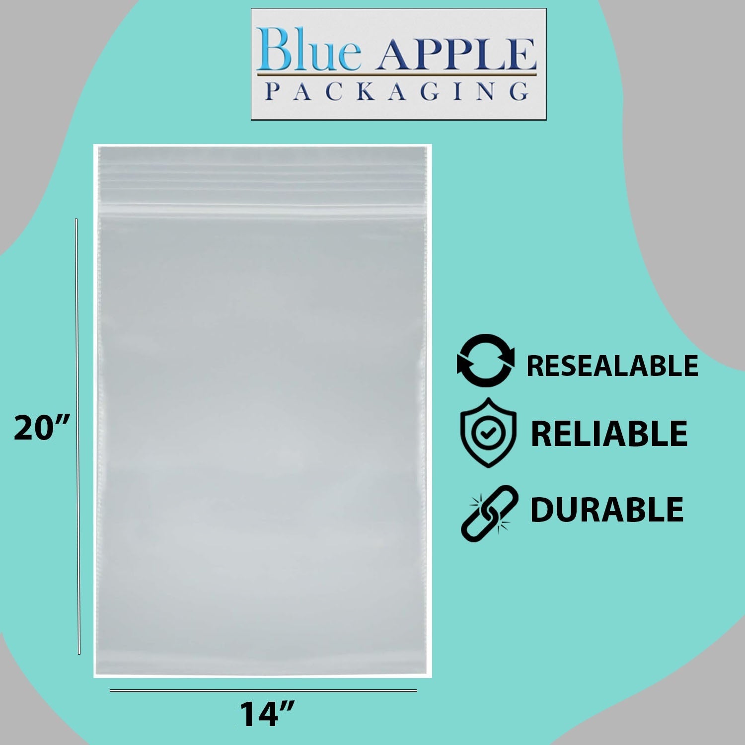 LDPE 4 mil Reclosable Poly Bags 14X20 inches