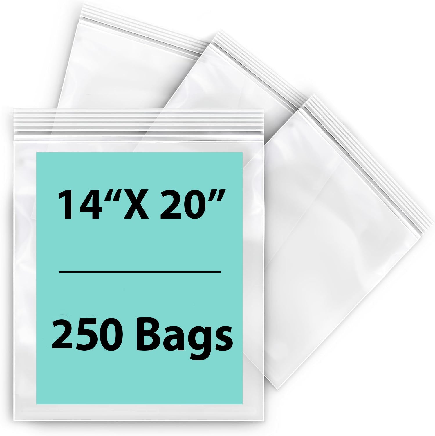 14X20 inches Reclosable Single Line Zipper Poly Bags 4 Mil (LDPE)