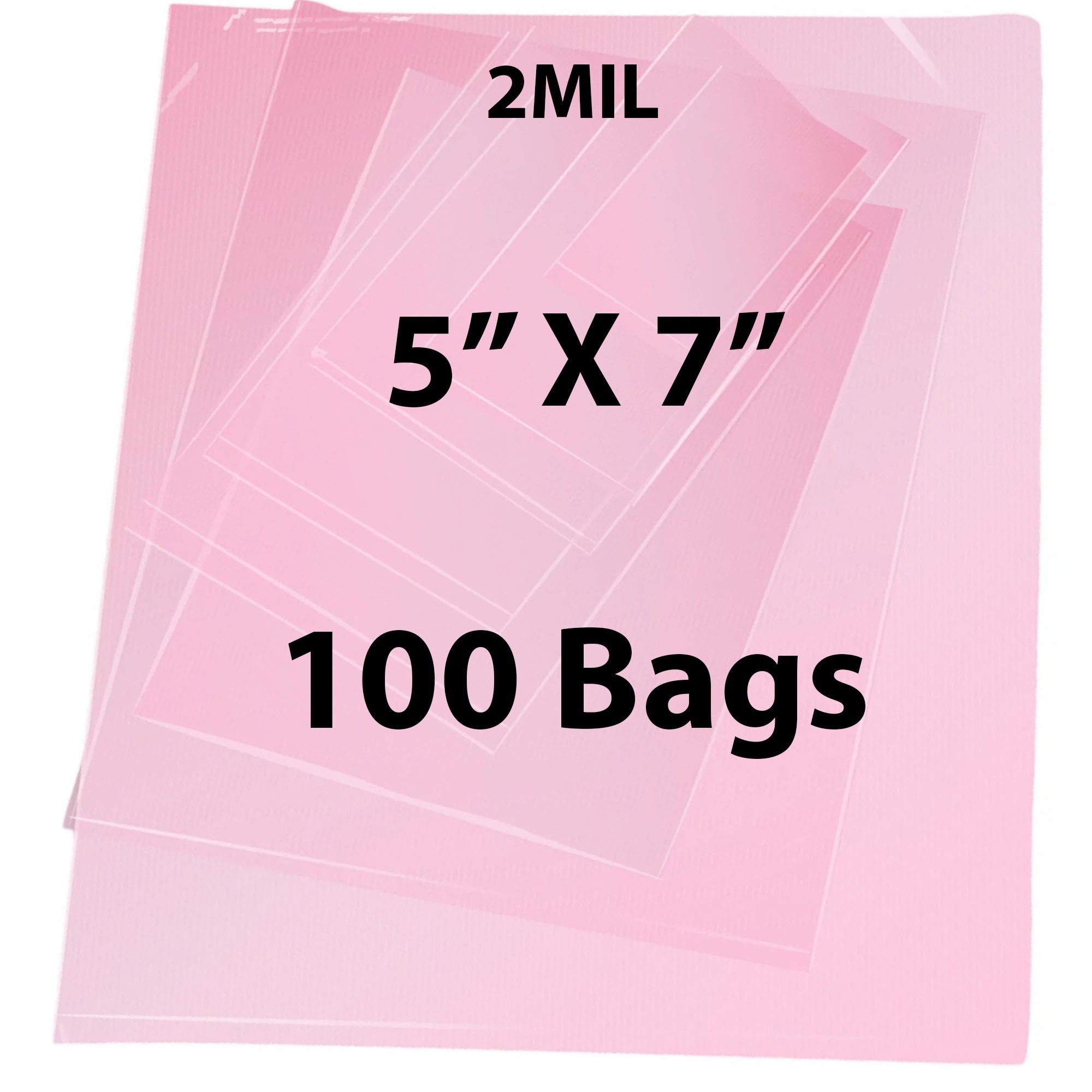 Pink Anti Static Bags 2 Mil 5" X 7" 100 Bags