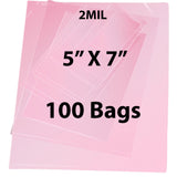 Pink Anti Static Bags 2 Mil 5" X 7" 100 Bags