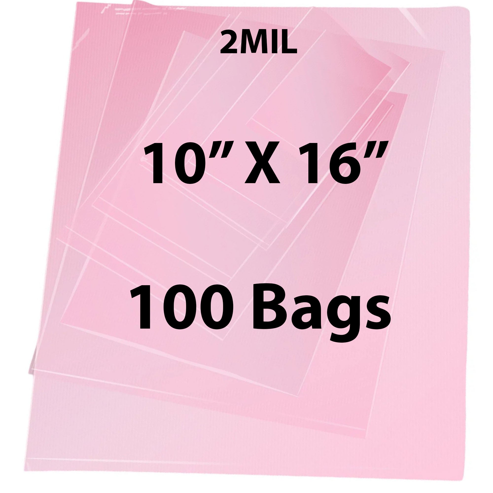 Pink Anti Static Bags 2 Mil 10" X 16" 100 Bags