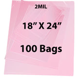 Pink Anti Static Bags 2 Mil 18" X 24" 100 Bags