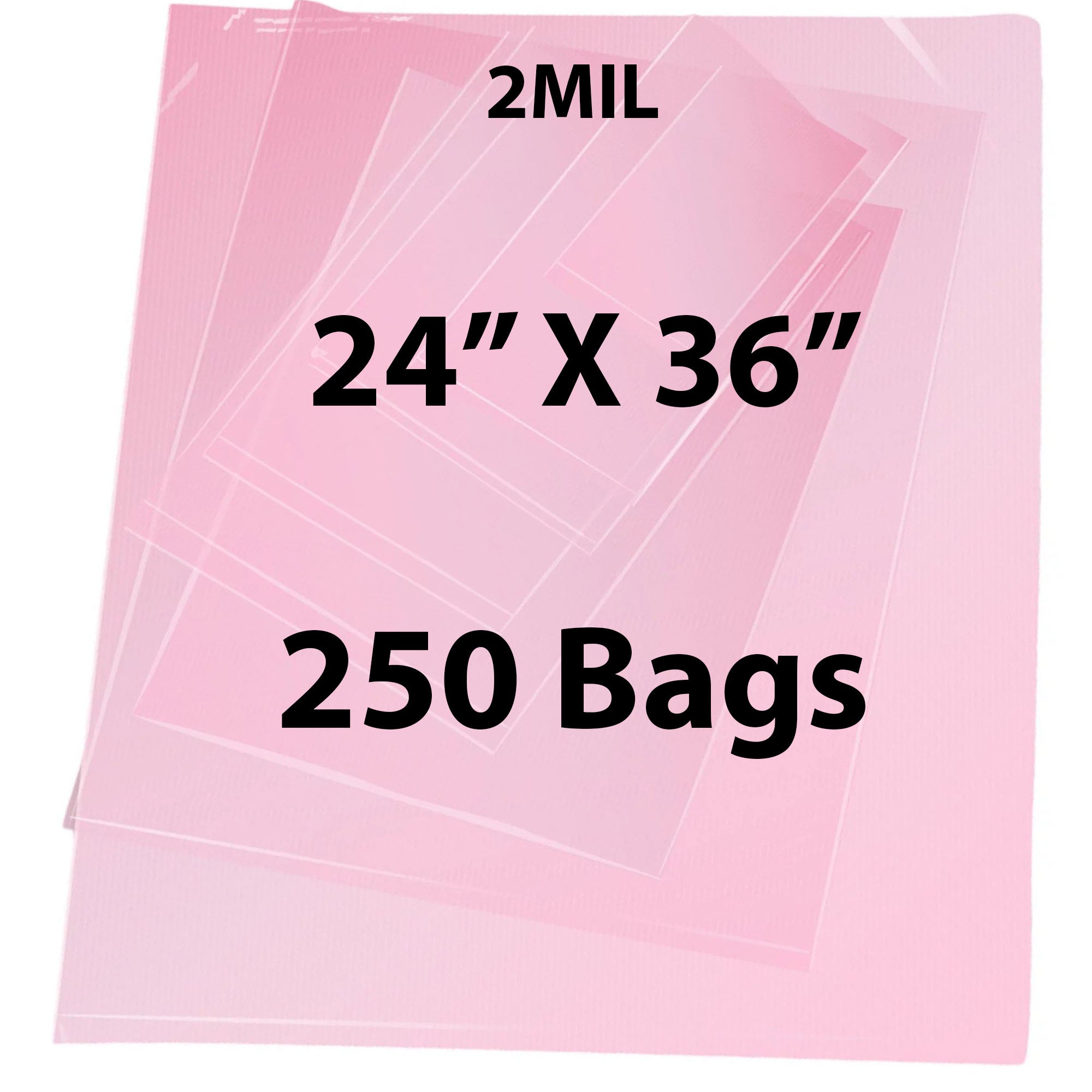 Pink Anti Static Bags 2 Mil 24" X 36" 250 Bags