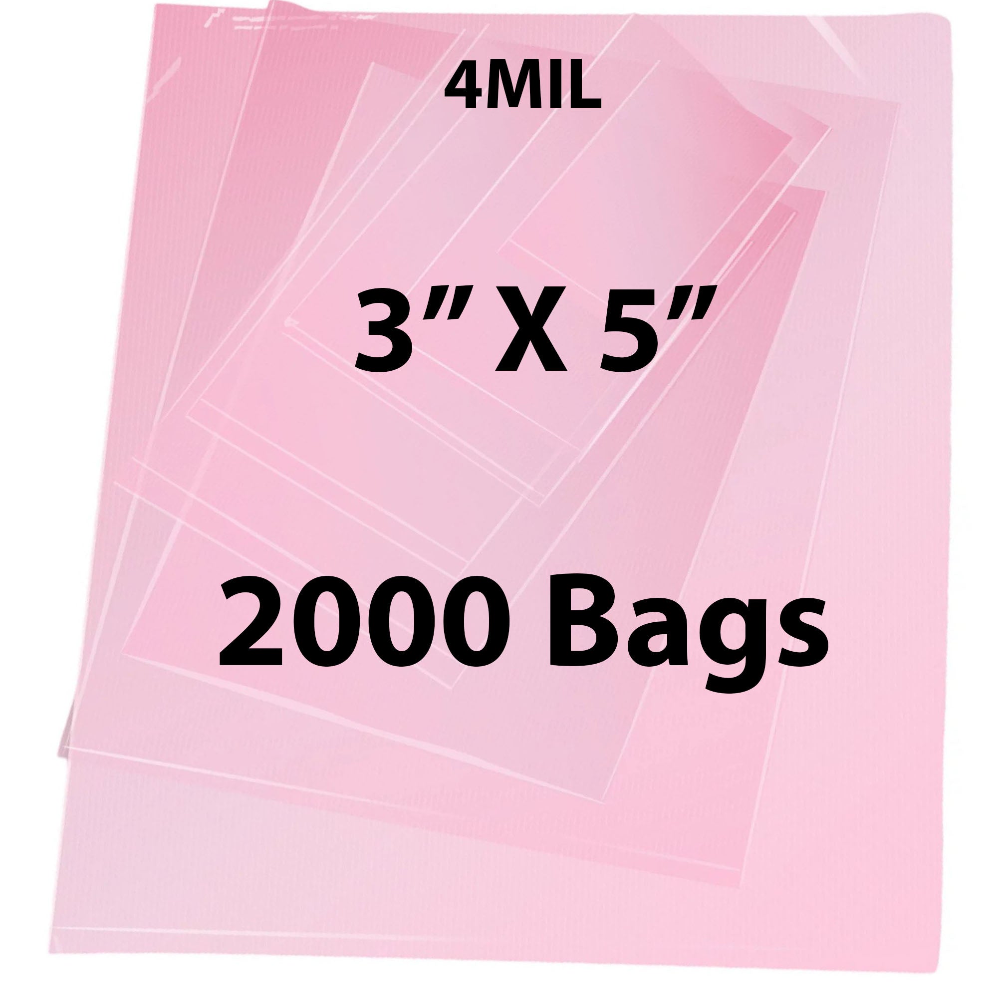 Pink Anti Static Bags 4 Mil 3" X 5" 2000 Bags