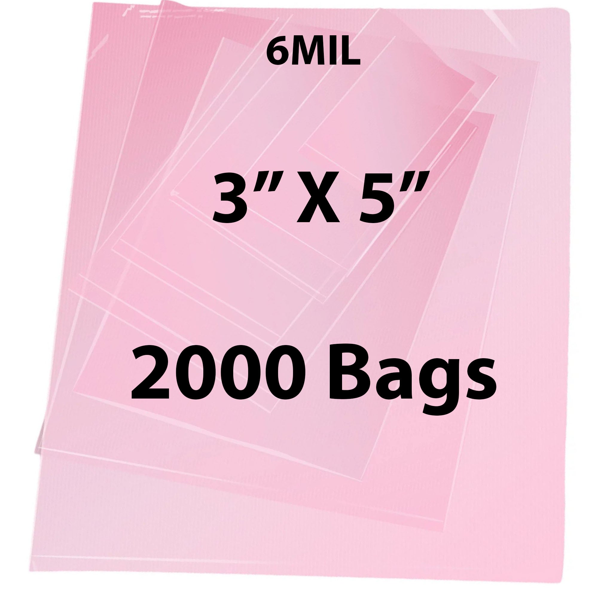 Pink Anti Static Bags 6 Mil 3" X 5" 2000 Bags