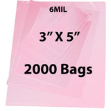 Pink Anti Static Bags 6 Mil 3" X 5" 2000 Bags