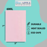 Pink Anti Static Bags 6 Mil 5" X 7"