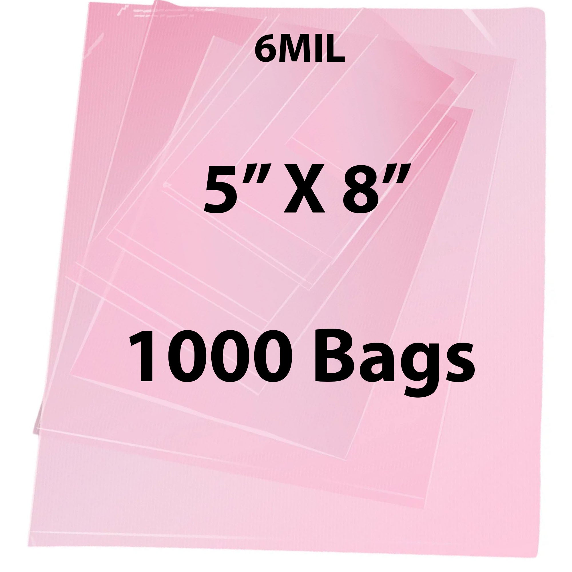Pink Anti Static Bags 6 Mil 5" X 8" 1000 Bags