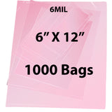 Pink Anti Static Bags 6 Mil 6" X 12" 1000 Bags