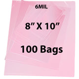 Pink Anti Static Bags 6 Mil 8" X 10" 100 Bags
