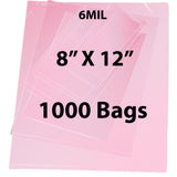 Pink Anti Static Bags 6 Mil 8" X 12" 1000 Bags
