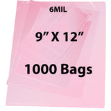 Pink Anti Static Bags 6 Mil 9" X 12" 1000 Bags