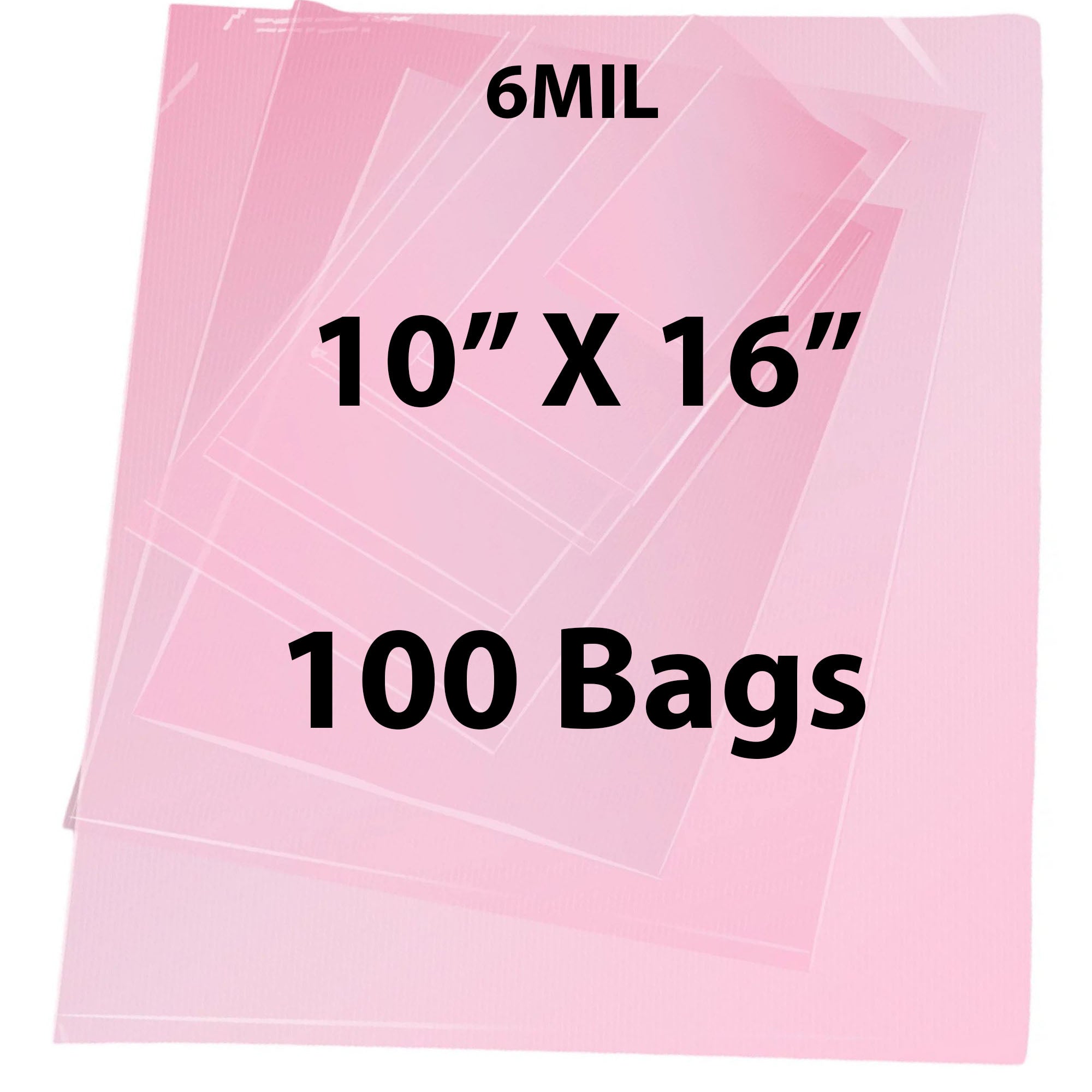Pink Anti Static Bags 6 Mil 10" X 16" 100 Bags