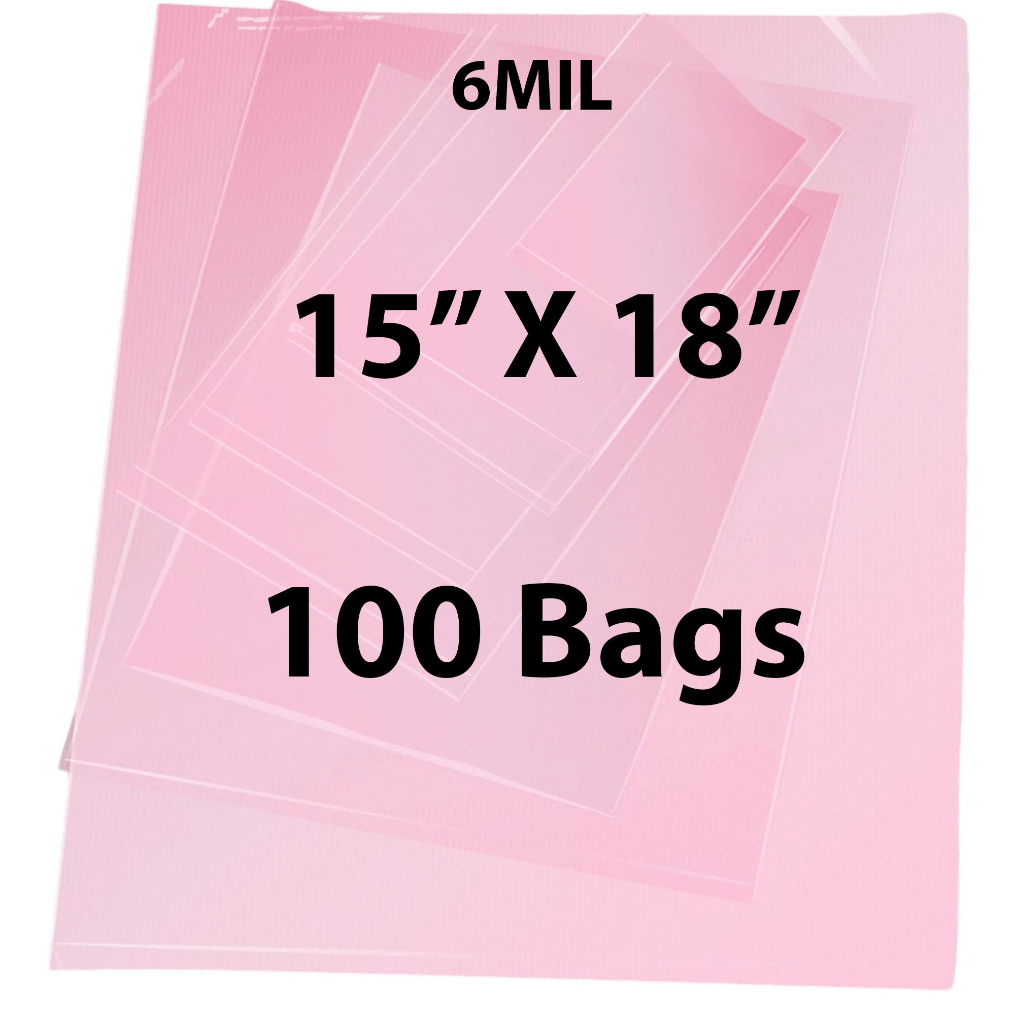 Pink Anti Static Bags 6 Mil 15" X 18" 100 Bags
