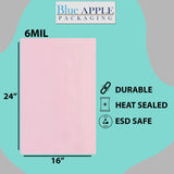 Pink Anti Static Bags 6 Mil 16" X 24"