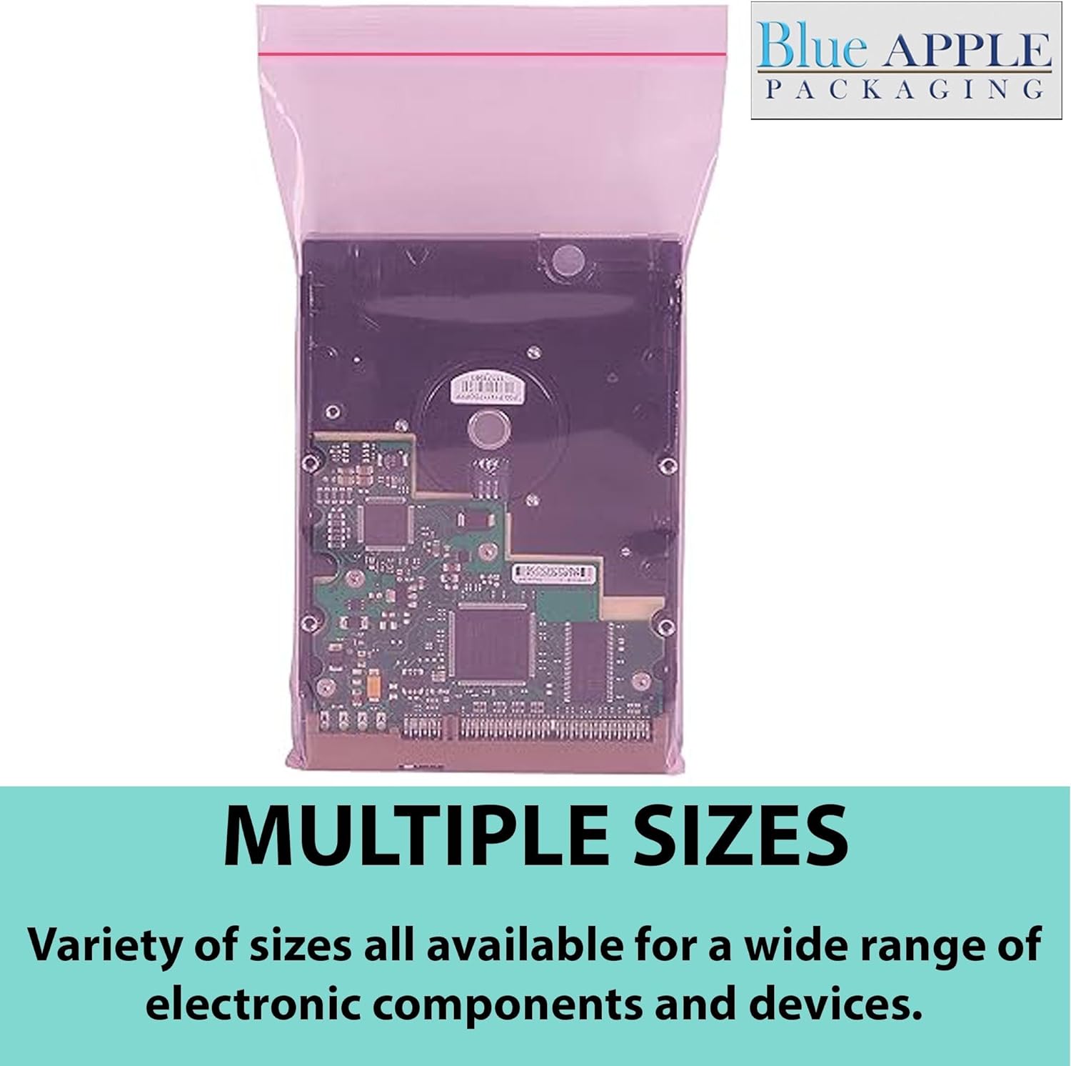 Pink Anti Static Zip lock bags 4 mil 12" X 15"