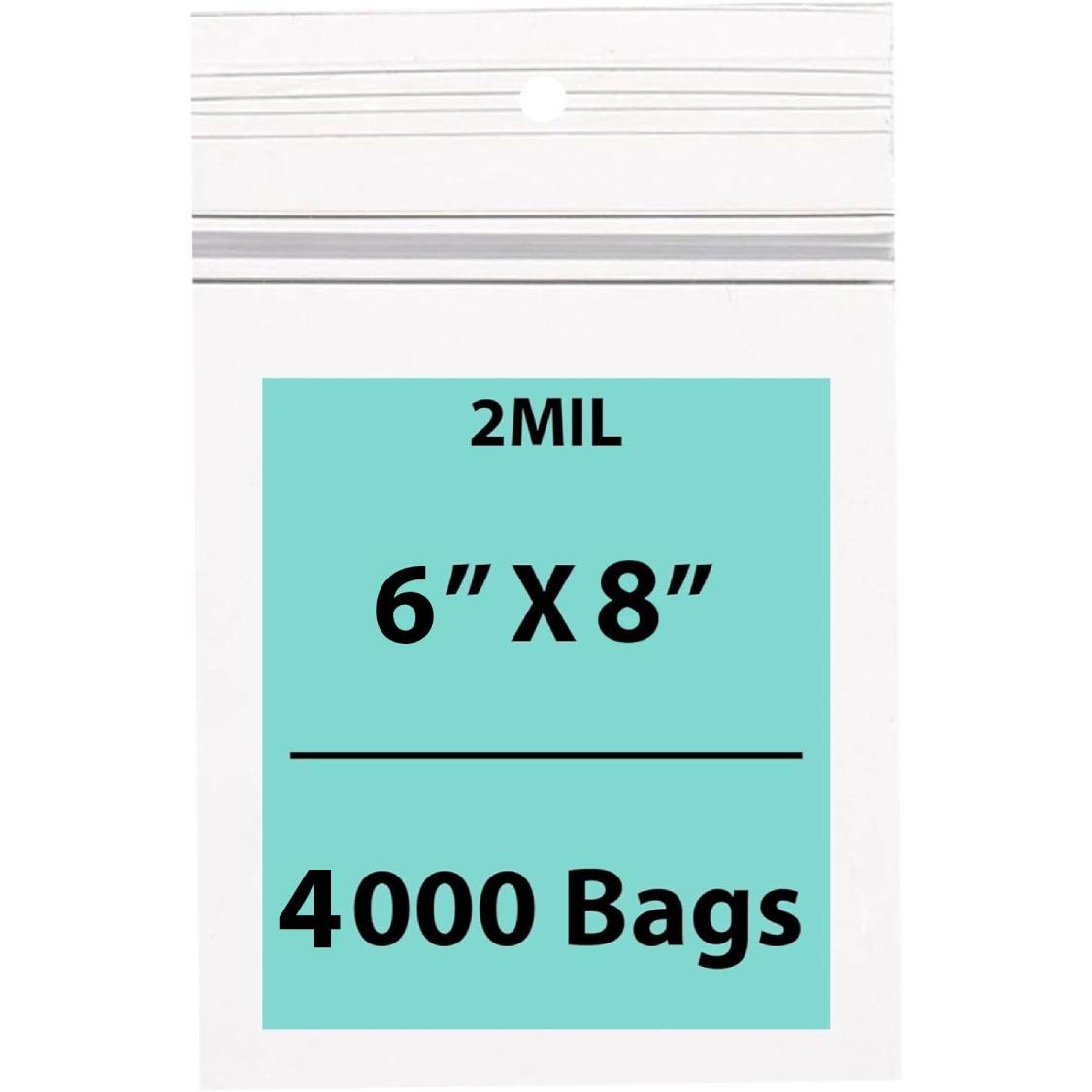 Clear Polypropylene Ziplock Bags 2 Mil 6X9 inches 2000 Bags