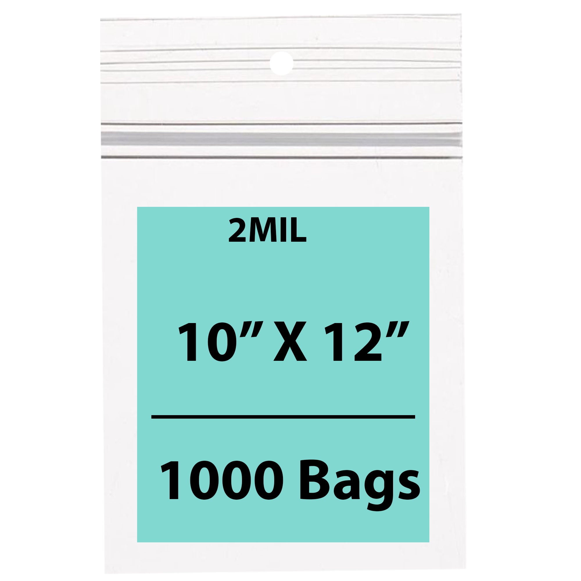 Clear Polypropylene Ziplock Bags 2 Mil 10X12 inches 1000 Bags