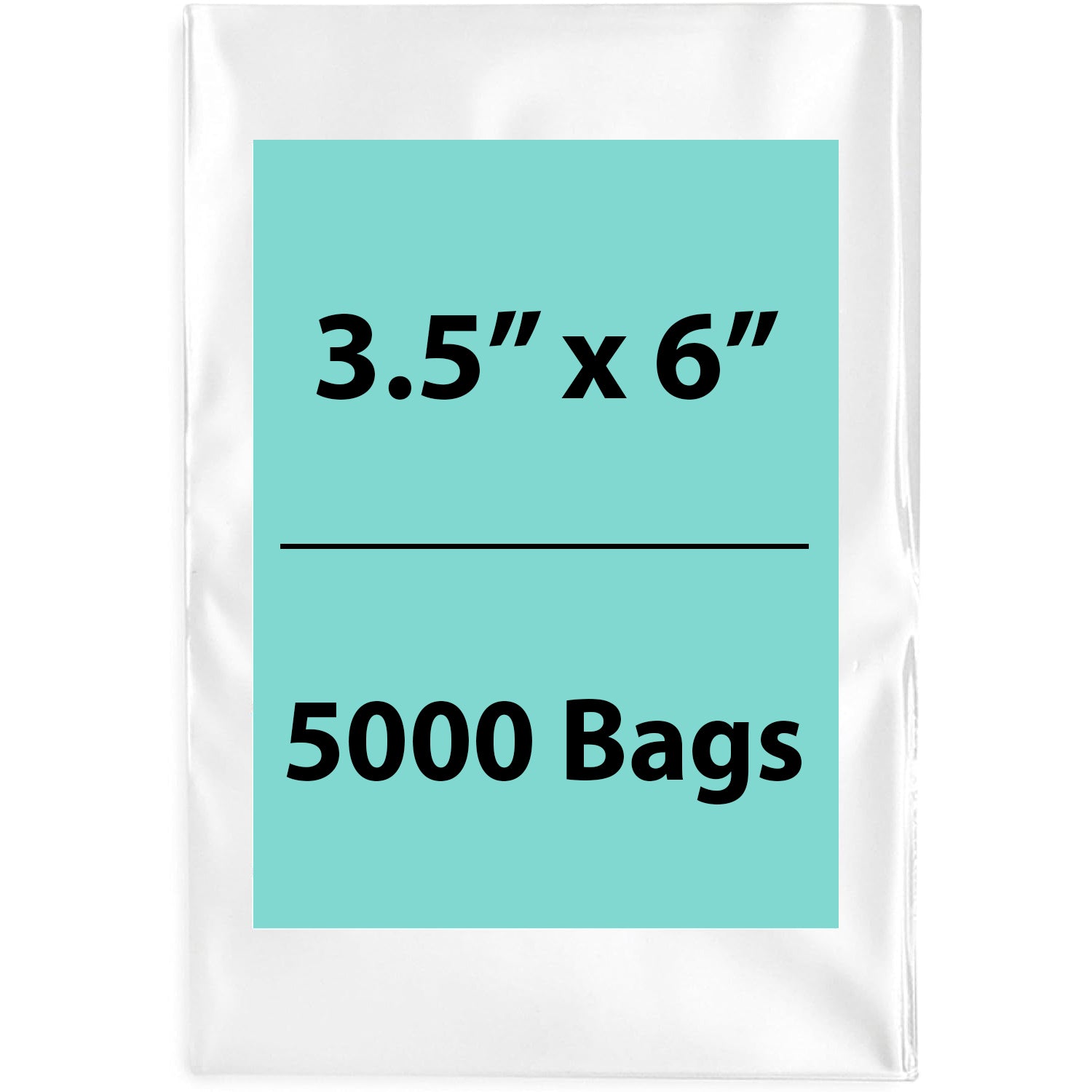Clear Flat poly bags 1.5 Mil 3.5"X6" 5000 Bags