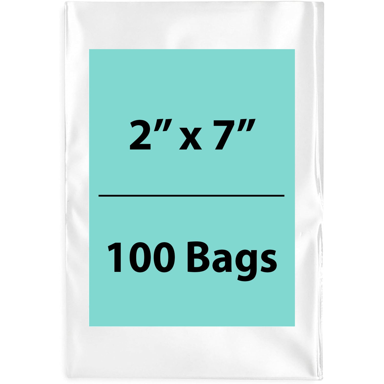 2X7 inches Clear Flat Poly Bags 4Mil Open Top (LDPE)
