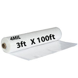 Clear Plastic Sheeting 4 mil 3ft X 100ft