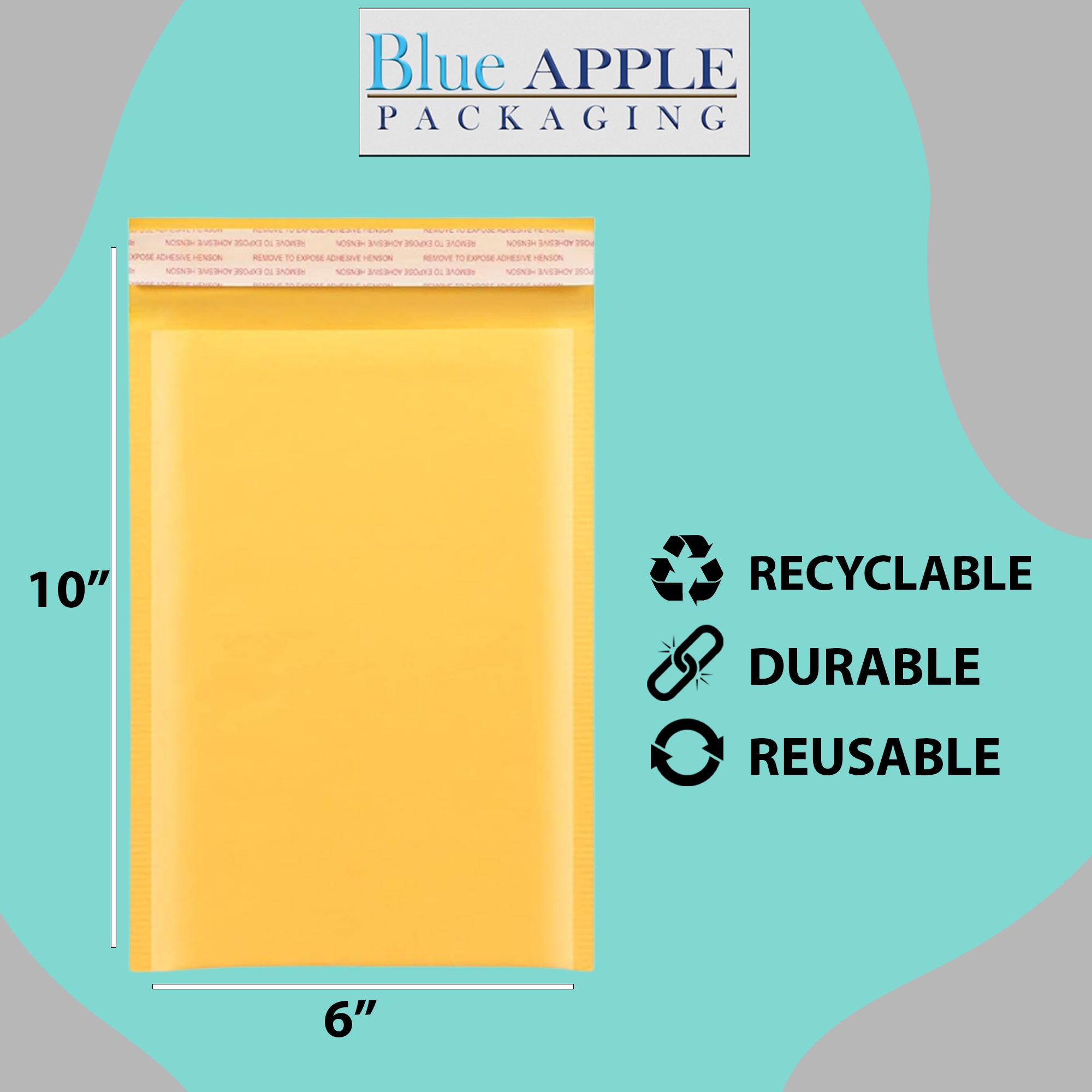 #0 Kraft bubble mailers 6"x10"