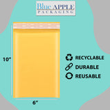 #0 Kraft bubble mailers 6"x10"